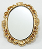 Dollhouse Miniature Oval Mirror, Brass