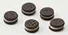 Dollhouse Miniature Chocolate Sandwich Cookie, 5Pk