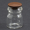 Glass Jar with Dark Walnut Brown Lid  