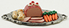 Dollhouse Miniature Ham Dinner on Tray