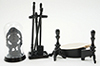 Dollhouse Miniature Black Fireplace Accessories
