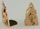 Dollhouse Miniature Bookends, Clef, Gold Color