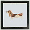 Basset Hound Dog Picture, 1 Piece, Black Frame