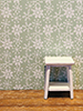 Wallpaper, 3pc: Green with White Snowflakes