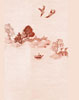 Dollhouse Miniature Wallpaper, China Grove Mural Burgundy