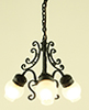 Dollhouse Miniature Chandelier, 3-Lt Frosted Globe