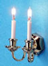 Dollhouse Miniature Double Wall Sconce with Bi-Pin Bulb 12 V.