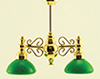 Dollhouse Miniature Billiard Chandelier with Green Shade 12V