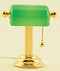 Dollhouse Miniature Reading Lamp with Green Shade