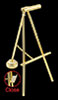 LED Battery 3-Leg Easel Light with Wand, Brass, CR1632 Battery Included, 3 Volt