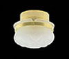 LED Battery 3-Volt Frosted Round Ceiling Light with Wand, Brass, CR1632 Battery Included, 3 volt