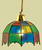 Dollhouse Miniature Tiffany Hanging Lamp, Colored