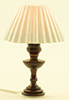 Dollhouse Miniature Table Lamp, White Pleated Shade