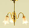 Dollhouse Miniature Chandelier, 3-Light, Frost Tulip