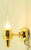 Dollhouse Miniature Wall Sconce Clear, Gold Base