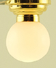 Dollhouse Miniature Ceiling Globe, White