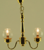 Dollhouse Miniature Chandelier, 2-Lt Fluted