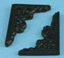Dollhouse Miniature Bracket Large 2Pcs Black