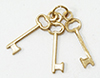 Dollhouse Miniature Keys On Ring