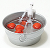 Dollhouse Miniature Halloween Skeleton in Tub of Apples
