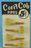 Dollhouse Miniature Corn Cob Pipe Display