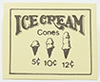 Dollhouse Miniature Ice Cream Sign