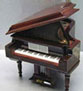 Dollhouse Miniature Grand Piano with Bench