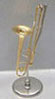 Dollhouse Miniature Trombone with Case and Stand