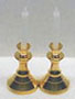 Dollhouse Miniature S/2 Round Brass Candlesticks