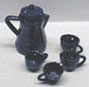 Dollhouse Miniature S/4 Blue Spatter Coffee Set