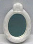 Dollhouse Miniature Oval Bath Mirror - Ceramic