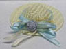 Dollhouse Miniature Ladies Straw Hat/Blue Ribbon