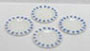 Dollhouse Miniature S/4 White Dishes with Blue Dots