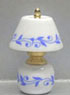 Dollhouse Miniature China/Brass Lamp-Blue Leaves