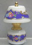 Dollhouse Miniature China/Brass Lamp-Multi Colored