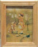 Dollhouse Miniature 2 Girls Oak Frame 1 1/2 X 2