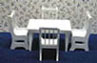 Dollhouse Miniature White Table/Chair Set, 5Pc