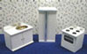 Dollhouse Miniature 3Pc White Modern Kitchen