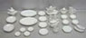 Dollhouse Miniature 40 Pc White/Silver Trim Dinner Set