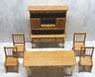 Dollhouse Miniature True Oak-8 Pc Dining Room