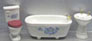 Dollhouse Miniature 3Pc Blue Floral Bath Set