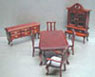 Dollhouse Miniature 7 Pc Dining Room Set