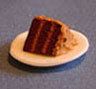 Dollhouse Miniature Cake, Slice, German Chocolate