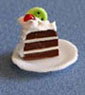 Dollhouse Miniature Cake, Slice, Kiwi Cherry