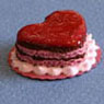 Dollhouse Miniature Cake, Valentine, Red