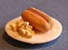 Dollhouse Miniature Hotdog Plate with Chips