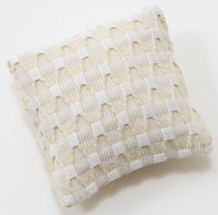 Dollhouse miniature ECRU BASKET WEAVE PILLOW