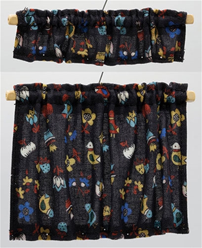 Curtains: Cottage Set, Black Country Kitchen