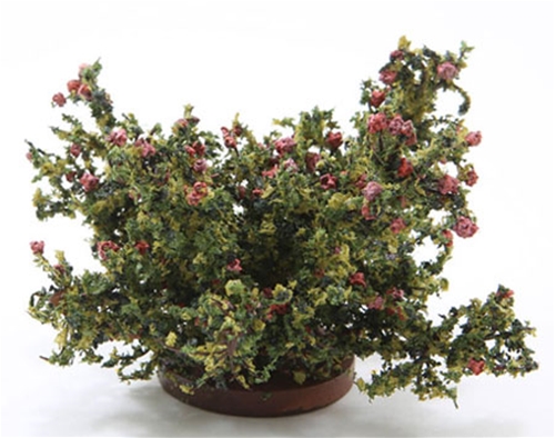 Dollhouse Miniature Rose Bush, Large, Pink