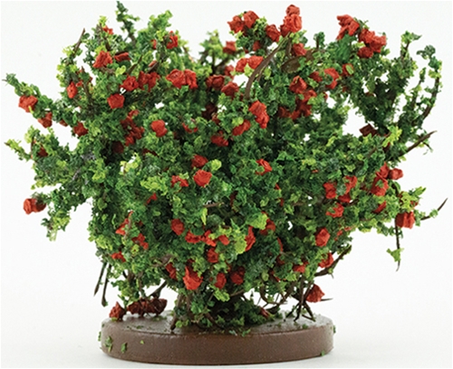 Dollhouse Miniature Rose Bush, Small, Red
